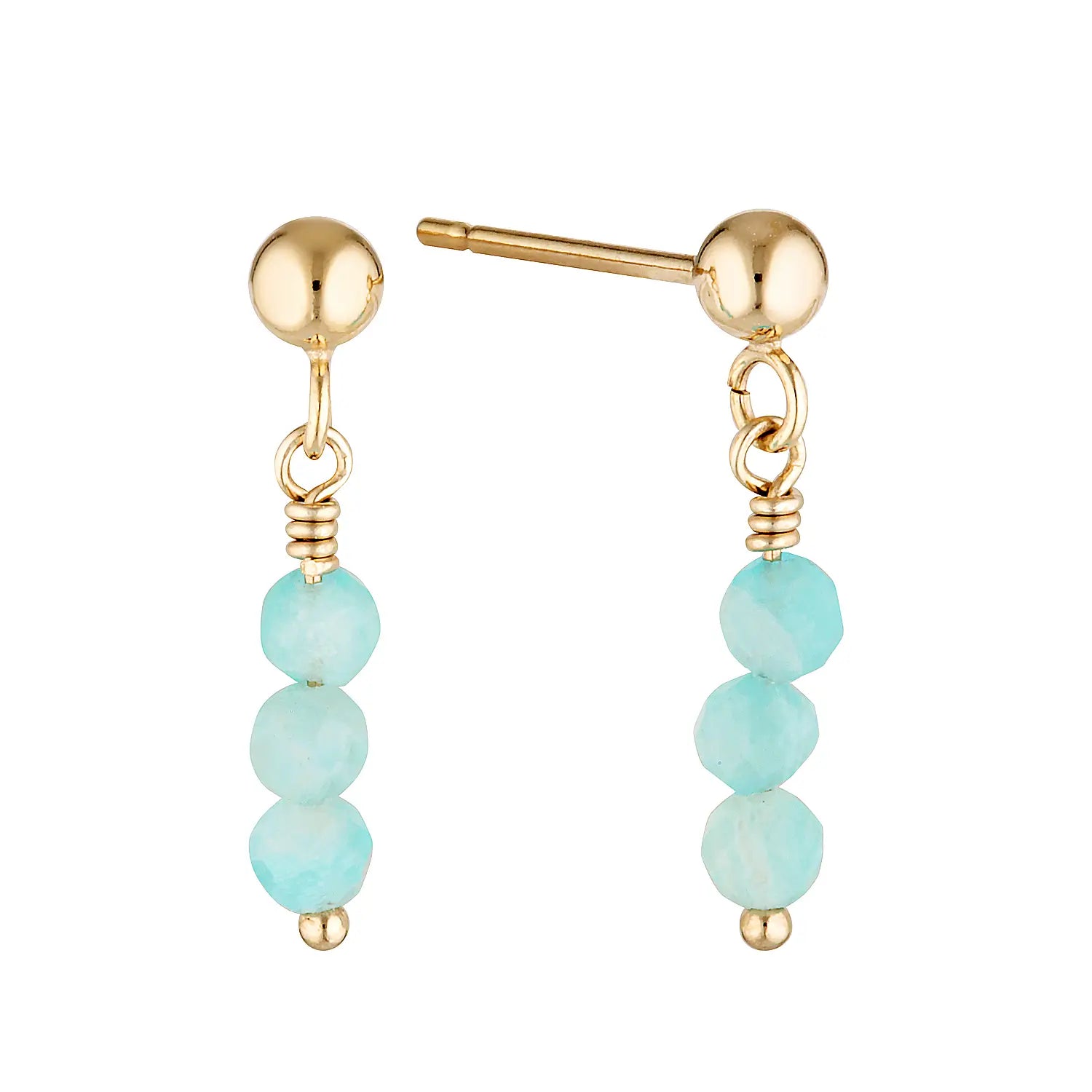 Ardour Drop Earrings Amazonite Gold 1 - Australian Jewellery Brand Bowerbird Jewels