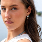 Ardour Drop Earrings Gold 1 on model- Australian Jewellery Brand Bowerbird Jewels