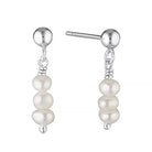 Ardour Drop Earrings Pearl Silver 1 - Australian Jewellery Brand Bowerbird Jewels