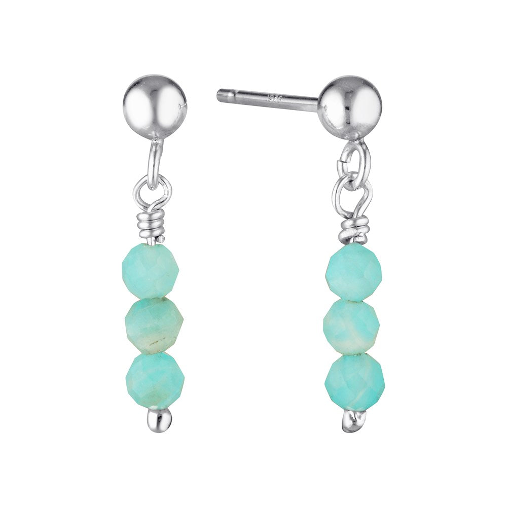 Ardour Drop Earrings Silver and Amazonite 1 - Bowerbird Jewels - Online Jewellery Store
