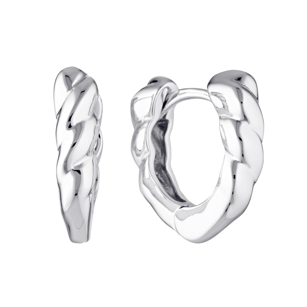 Aura Twist Hoop Earrings Silver 1 - Bowerbird Jewels - Online Jewellery Store