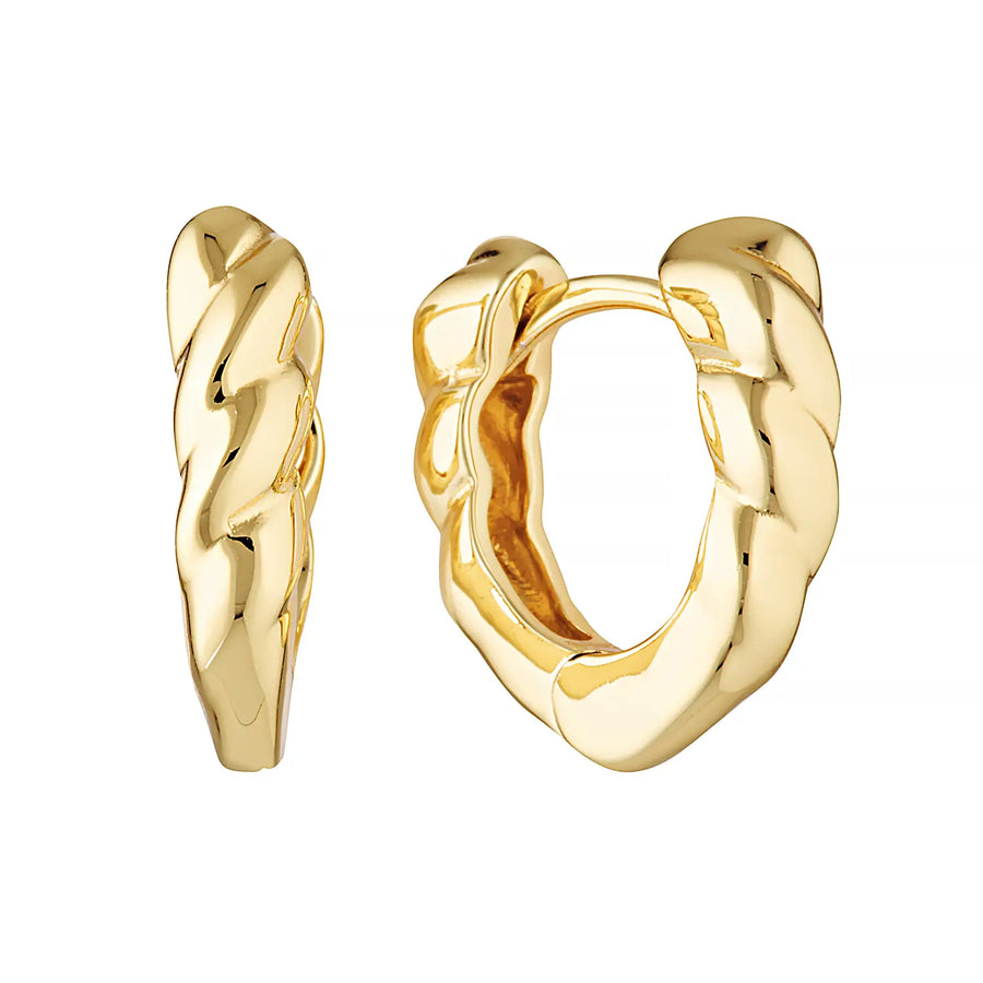 Aura Twist Huggie Hoop Earrings Gold 1 - Australian Jewellery Brand Bowerbird Jewels