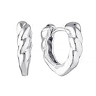 Aura Twist Huggie Hoop Earrings Silver 1 - Australian Jewellery Brand Bowerbird Jewels