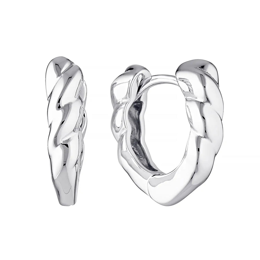 Aura Twist Huggie Hoop Earrings Silver 1 - Australian Jewellery Brand Bowerbird Jewels