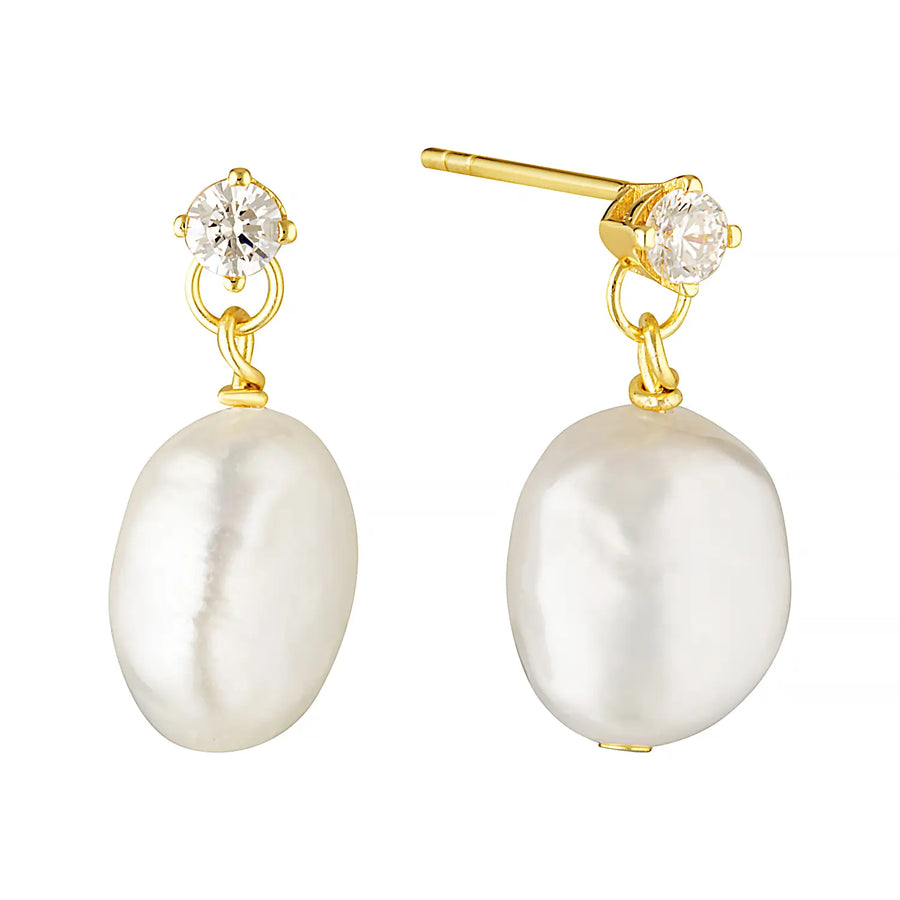 Avenoir Pearl Drop Earrings Gold 1 - Australian Jewellery Brand Bowerbird Jewels