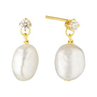 Avenoir Pearl Drop Earrings Gold 1 - Australian Jewellery Brand Bowerbird Jewels