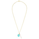 Ayla Gold Filled Necklace with Amazonite & Biwa Pearl Gold 1 - Australian Jewellery Brand Bowerbird Jewels