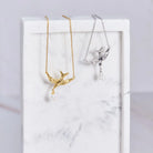 Bluebird and Pearl Necklace in Sterling Silver or Gold 1 - on lay Australian Jewellery Brand Bowerbird Jewels
