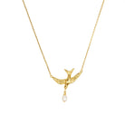 Bluebird and Pearl Necklace in Sterling Silver or Gold Gold 1 - Australian Jewellery Brand Bowerbird Jewels