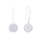 Bohemian Disc Drop Earrings Silver 1 - Bowerbird Jewels - Online Jewellery Store