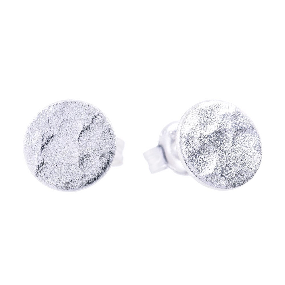 Bohemian Disc Stud Earrings Silver 1 - Bowerbird Jewels - Online Jewellery Store