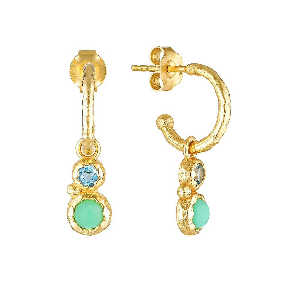 Empowered Organic Drop Earrings Gold 1 - Bowerbird Jewels - Online Jewellery Store