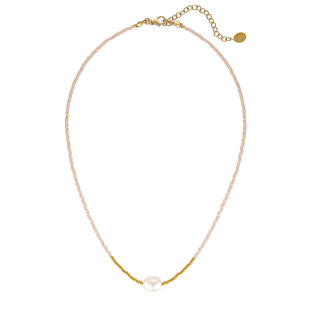 Wanderlust Pearl Choker Necklace Blush 3 - Bowerbird Jewels - Online Jewellery Stores