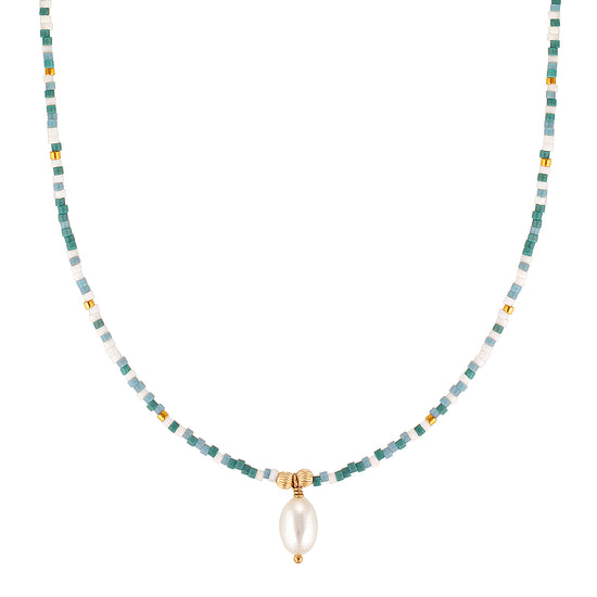 Serein Choker Necklace Aquamarine 1 - Bowerbird Jewels - Online Jewellery Stores