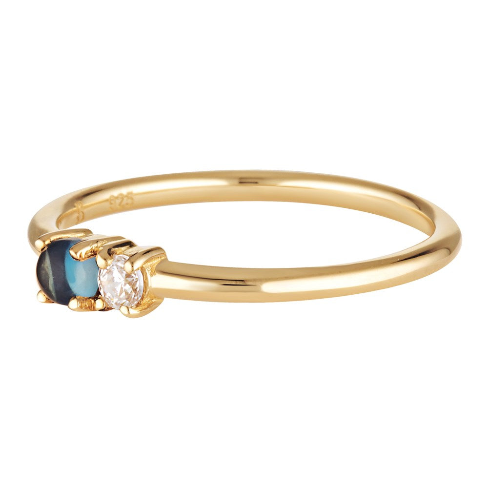 Talua Gold Blue Topaz Ring