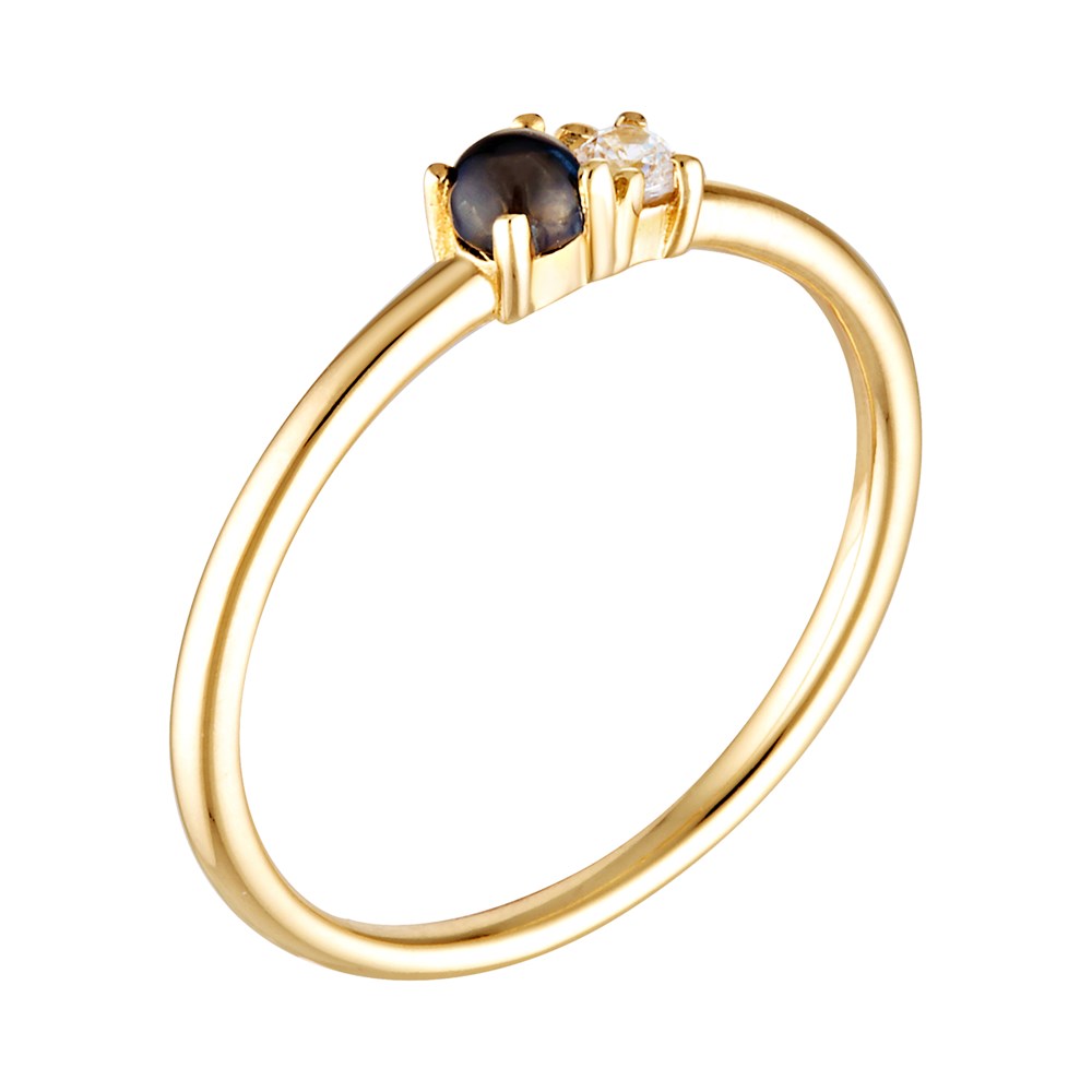 Talua Gold Blue Topaz Ring