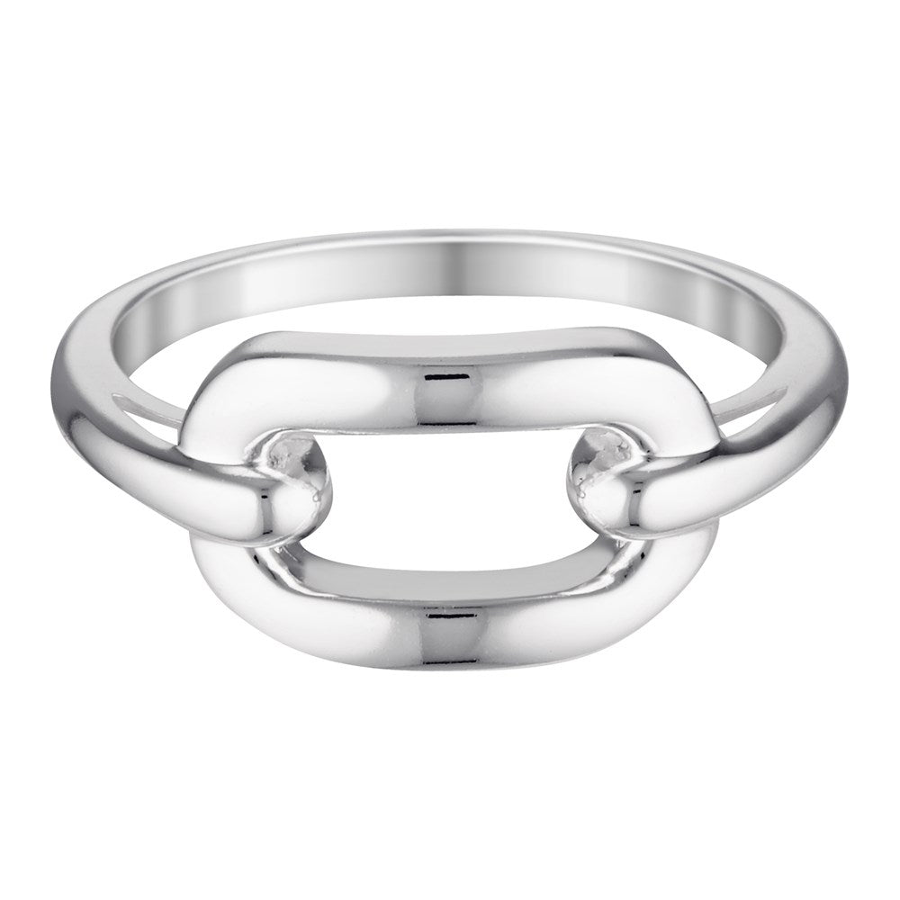 Silver Oval Link Ring