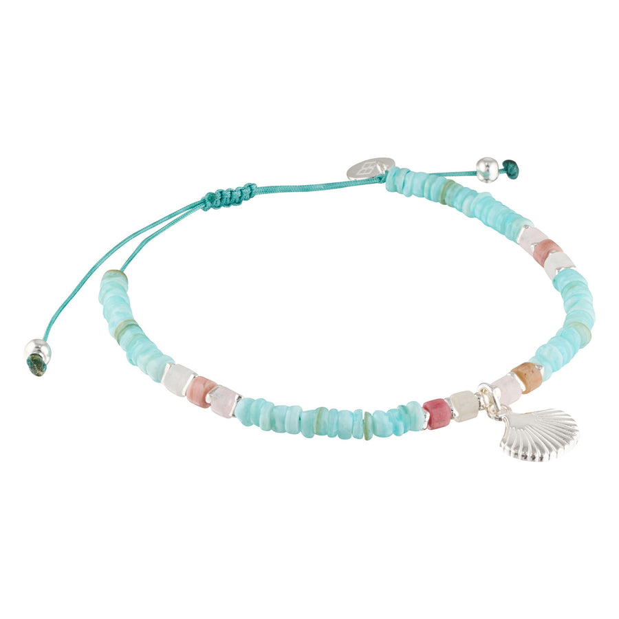 Caspian Shell and Beaded Gemstone Stacking Bracelet-Australian Jewellery Brand Bowerbird Jewels
