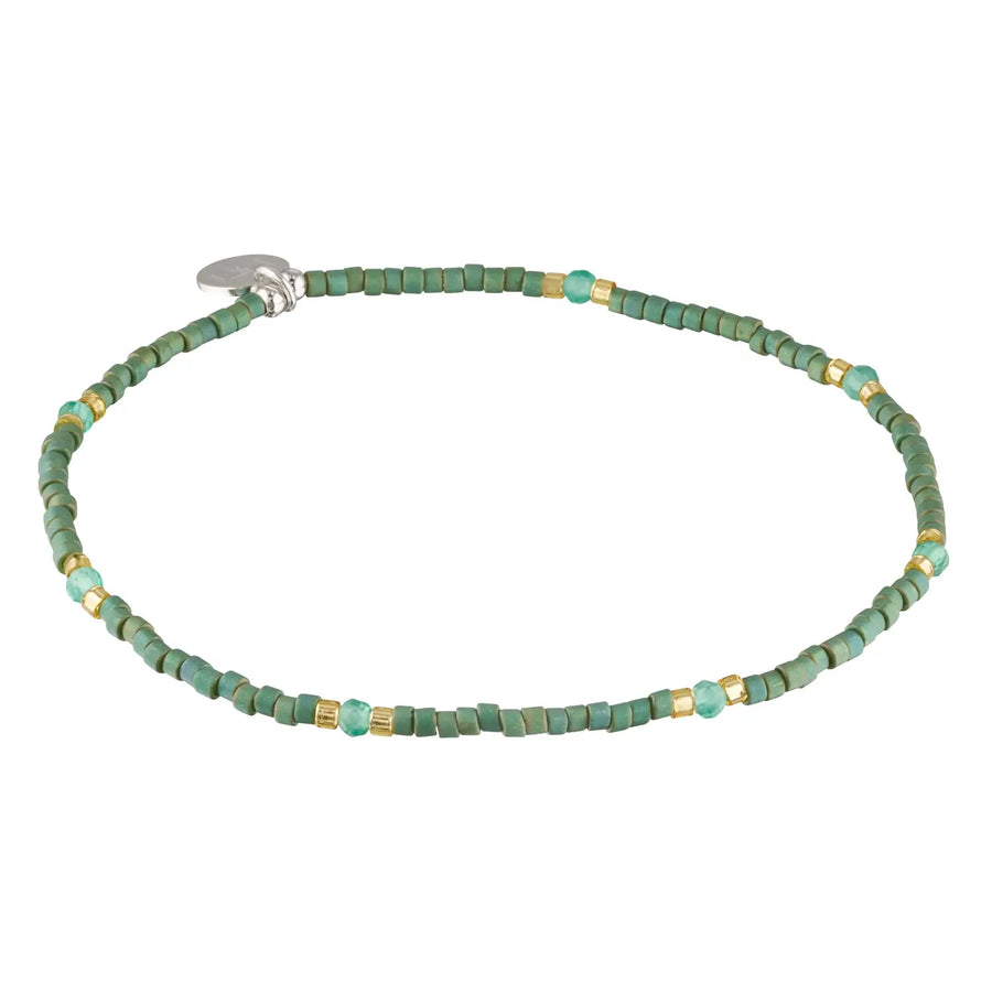 Colour Splice Green Agate Gemstone Stacking Bracelet 1 - Australian Jewellery Brand Bowerbird Jewels