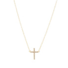 Cubic Zirconia Cross Gold 1 - Bowerbird Jewels - Online Jewellery Store