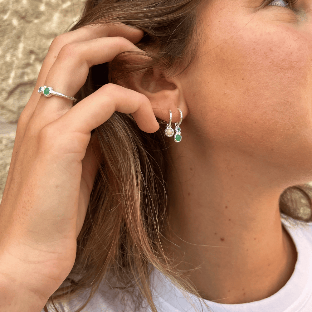 Empowered Organic Drop Earrings Silver 2 - Bowerbird Jewels - Online Jewellery Store