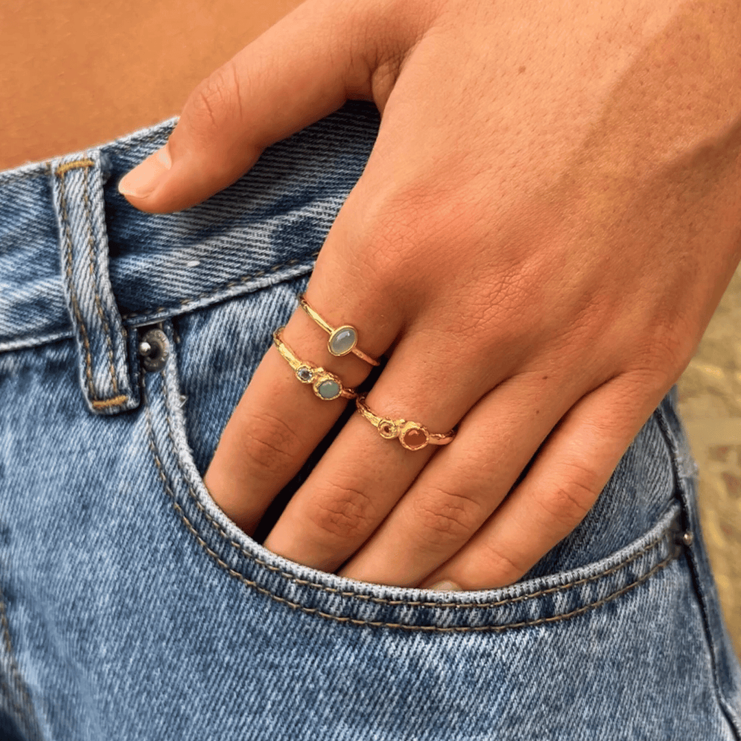 Empowered Organic Stacking Ring Gold 2 - Australian Jewellery Brand Bowerbird Jewels