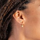 Empowered Organic Stud Earrings Gold 2 on model- Australian Jewellery Brand Bowerbird Jewels
