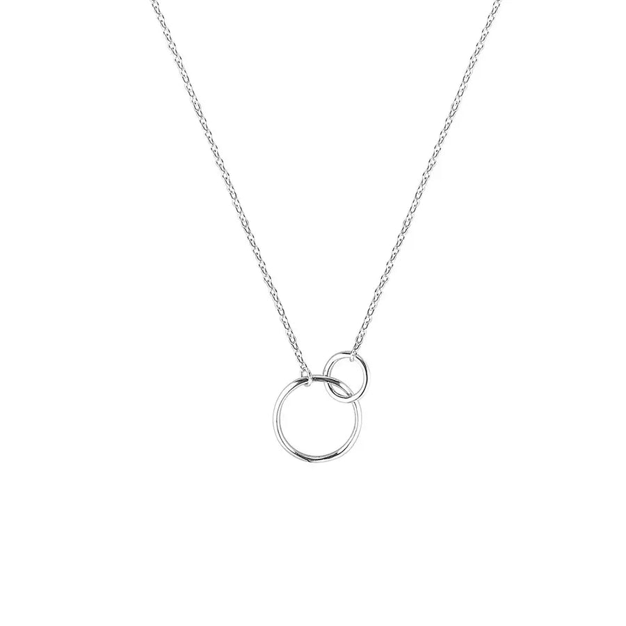 Entwined Circle Necklace in Silver and Gold Silver 2 - Australian Jewellery Brand Bowerbird Jewels