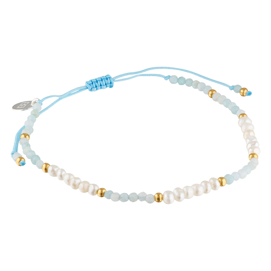 Fine Line Pearl and Amazonite Beaded Stacking Bracelet-Australian Jewellery Brand Bowerbird Jewels