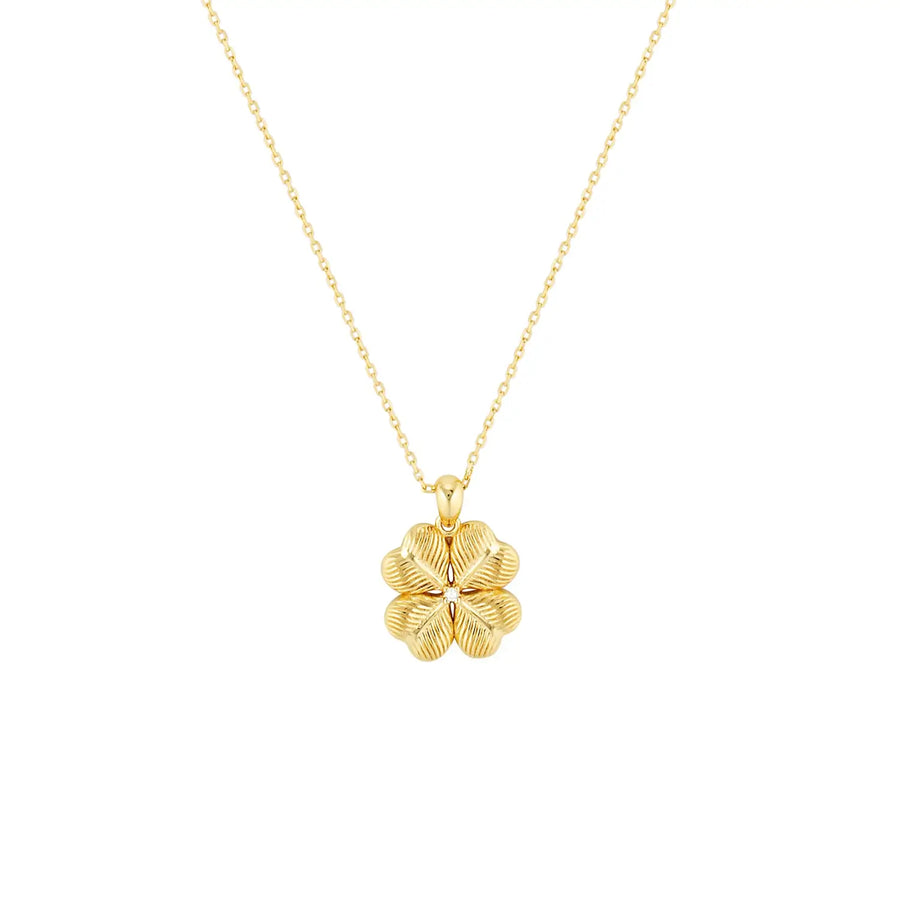 Four Leaf Clover Pendant Necklace in Sterling Silver or Gold Gold 1 - Australian Jewellery Brand Bowerbird Jewels