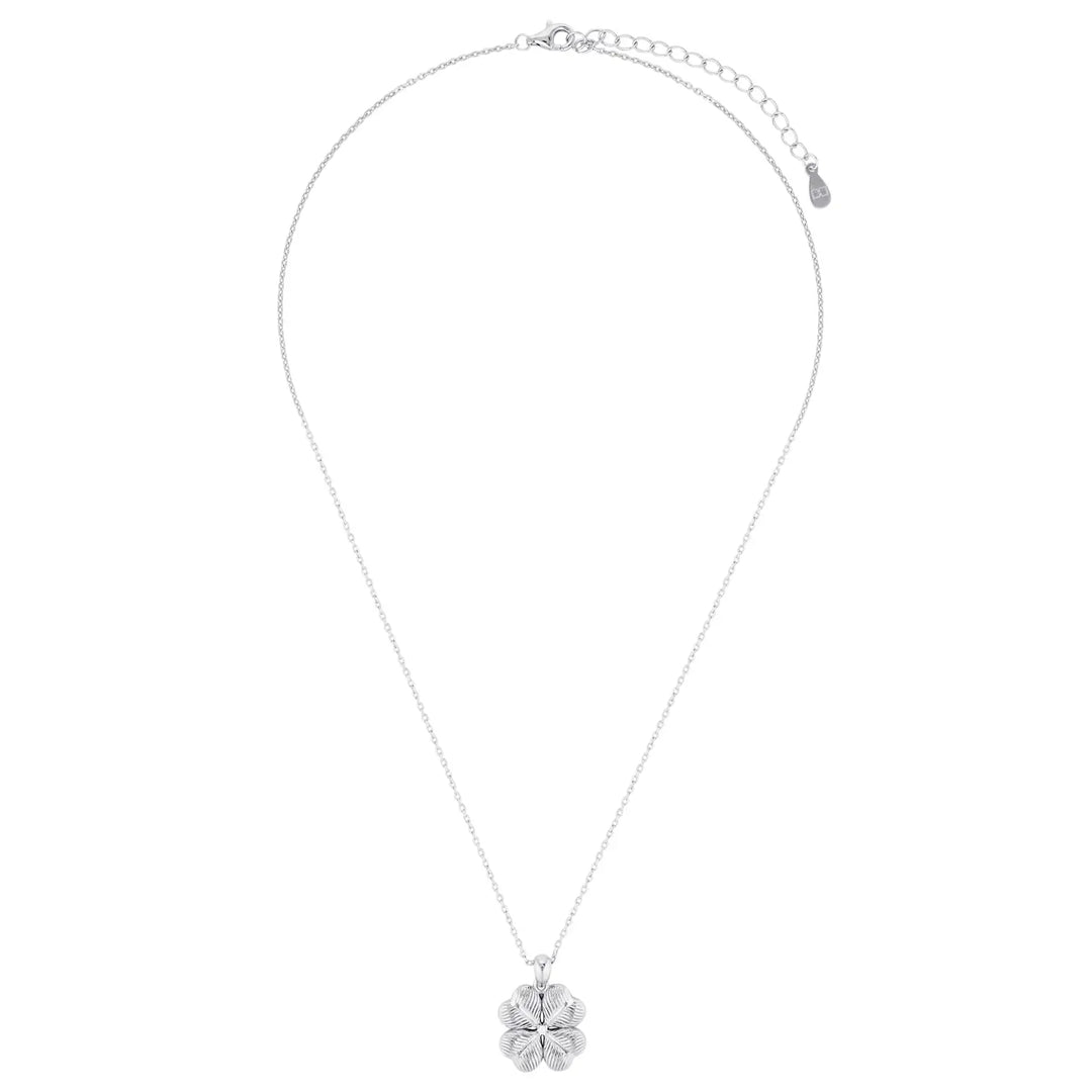 Four Leaf Clover Pendant Necklace in Sterling Silver or Gold Silver 2 - Australian Jewellery Brand Bowerbird Jewels