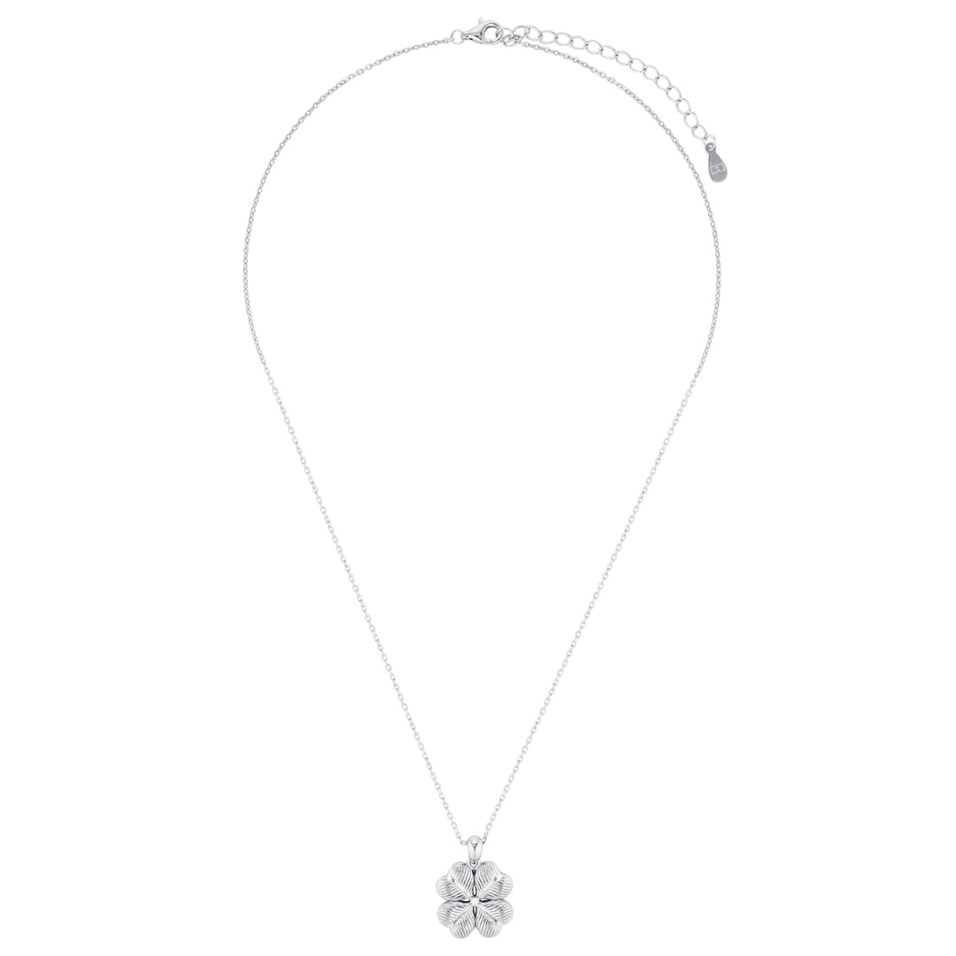 Four Leaf Clover Pendant Necklace in Sterling Silver or Gold