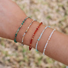 Gem Pop Quartzite and Moonstone Beaded Stacking Bracelets 2 on model- Australian Jewellery Brand Bowerbird Jewels