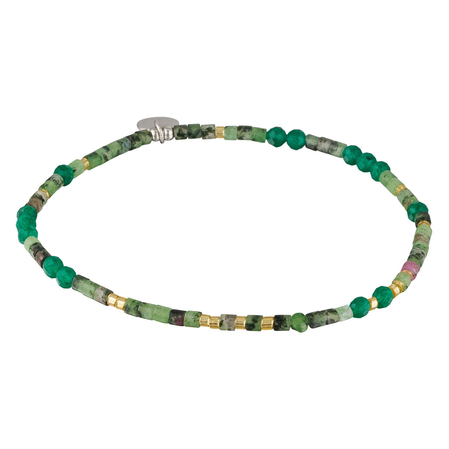 Gem Pop Zoisite & Green Agate Beaded Stacking Bracelet-Australian Jewellery Brand Bowerbird Jewels