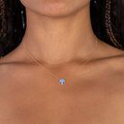 Gold-Opalite Cross Necklace on model-Australian Jewellery Brand Bowerbird Jewels
