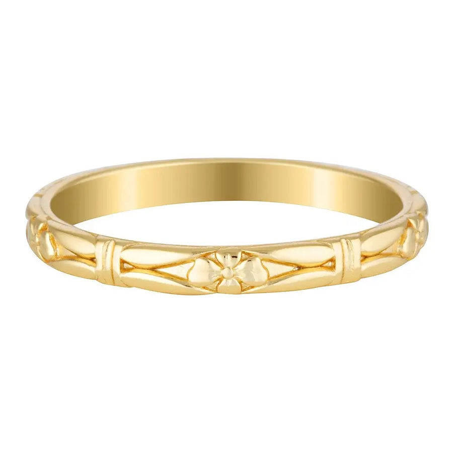 Gold Floral Stacking Band Gold 1 - Australian Jewellery Brand Bowerbird Jewels