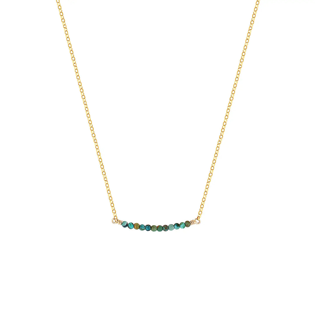 Gold Filled Turquoise Line Necklace Gold 1 - Australian Jewellery Brand Bowerbird Jewels