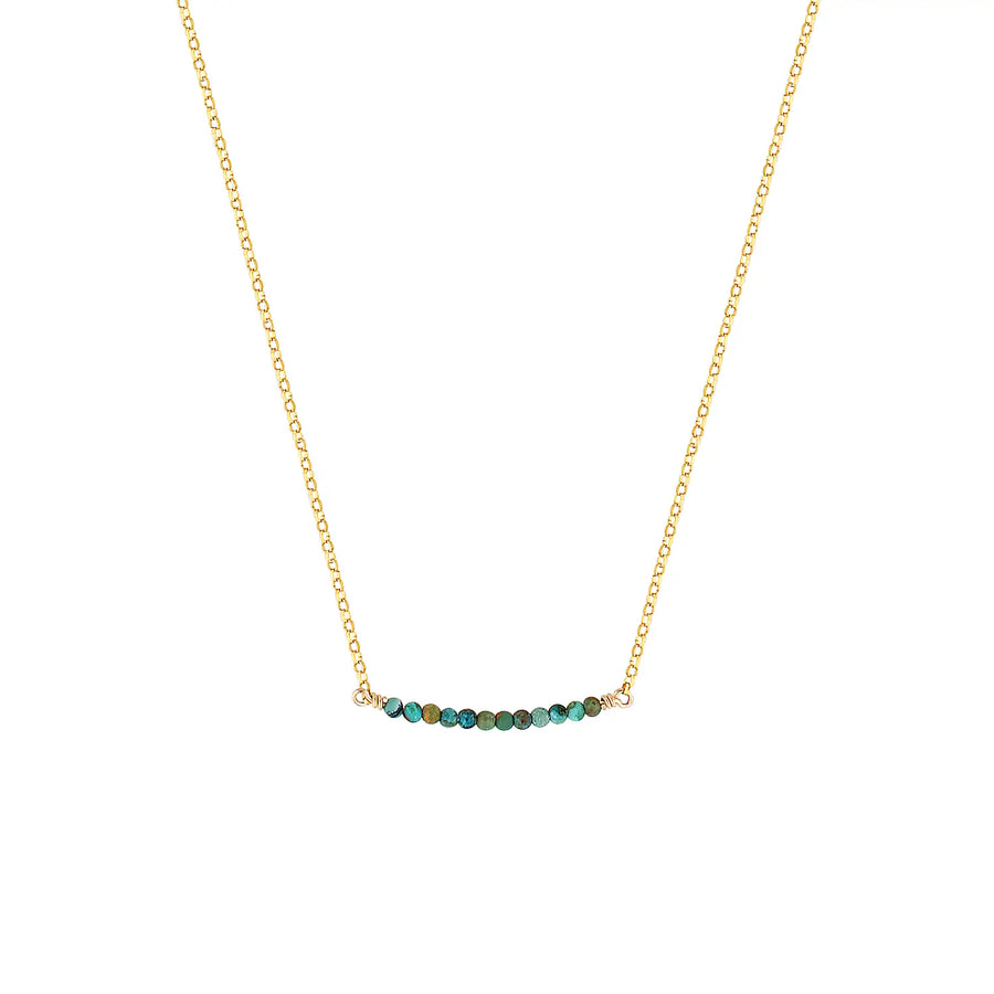 Gold Filled Turquoise Line Necklace Gold 1 - Australian Jewellery Brand Bowerbird Jewels