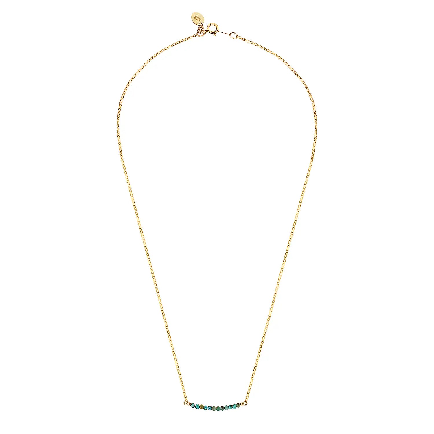 Gold Filled Turquoise Line Necklace Gold 3 - Australian Jewellery Brand Bowerbird Jewels