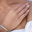 Gold Floral Stacking Band Gold 3 - on model- Australian Jewellery Brand Bowerbird Jewels