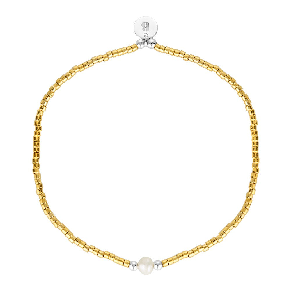 Kaleidoscope Pearl Bead Stacking Bracelets Gold 1 - Bowerbird Jewels - Online Jewellery Store