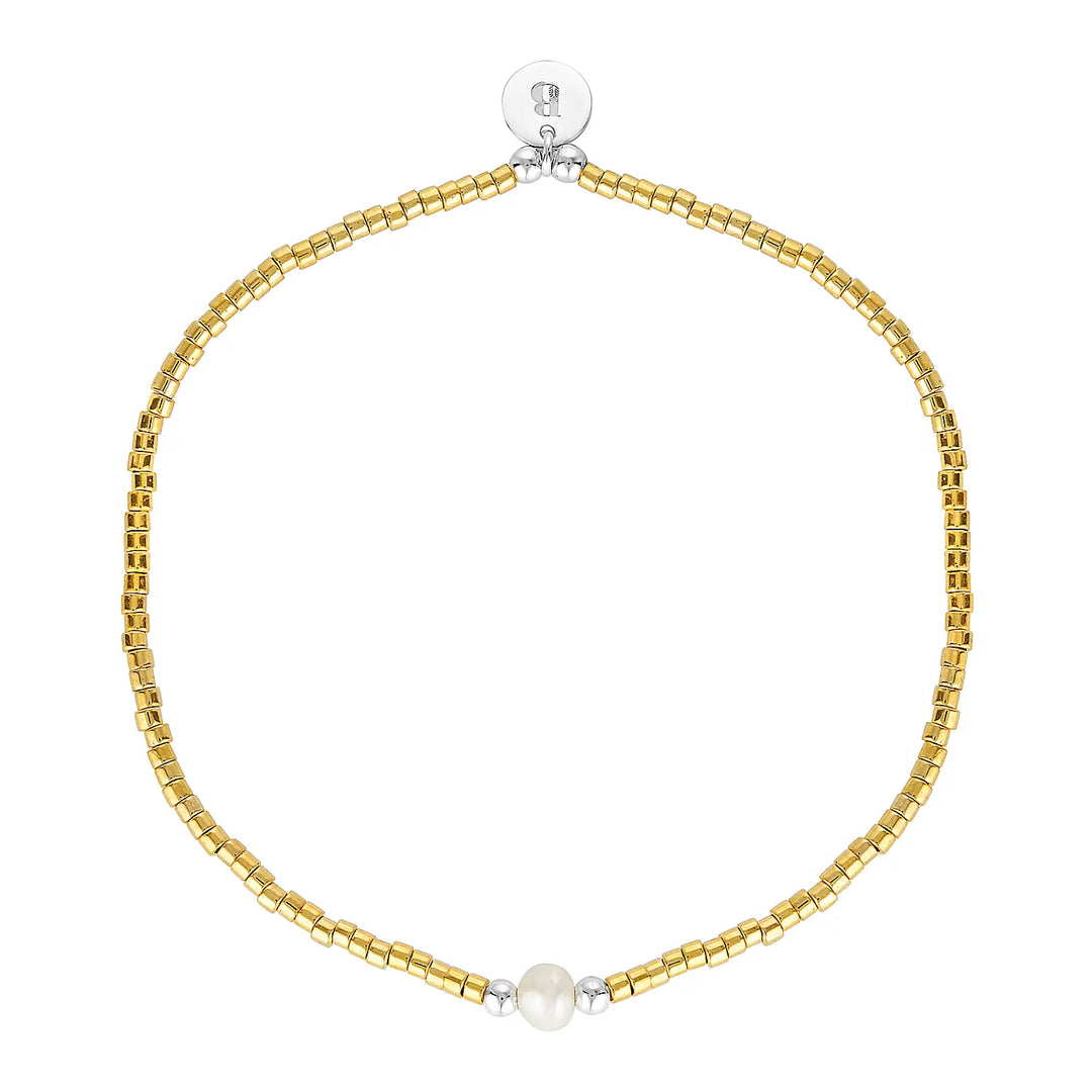 Kaleidoscope Pearl Beaded Stacking Bracelet Gold 1 - Australian Jewellery Brand Bowerbird Jewels