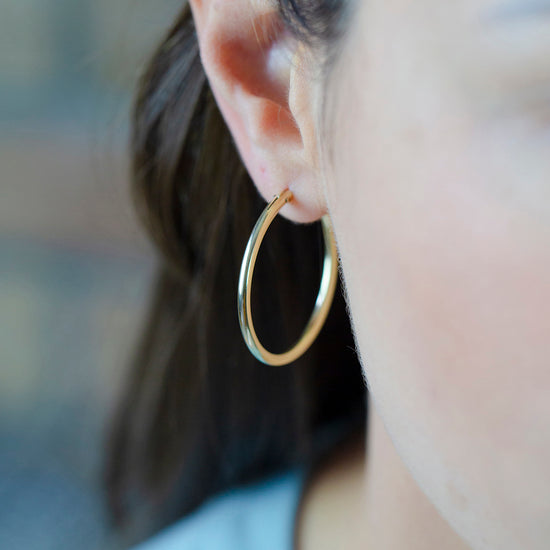 Hoop Earrings 22mm Gold 2 - Bowerbird Jewels - Online Jewellery Stores