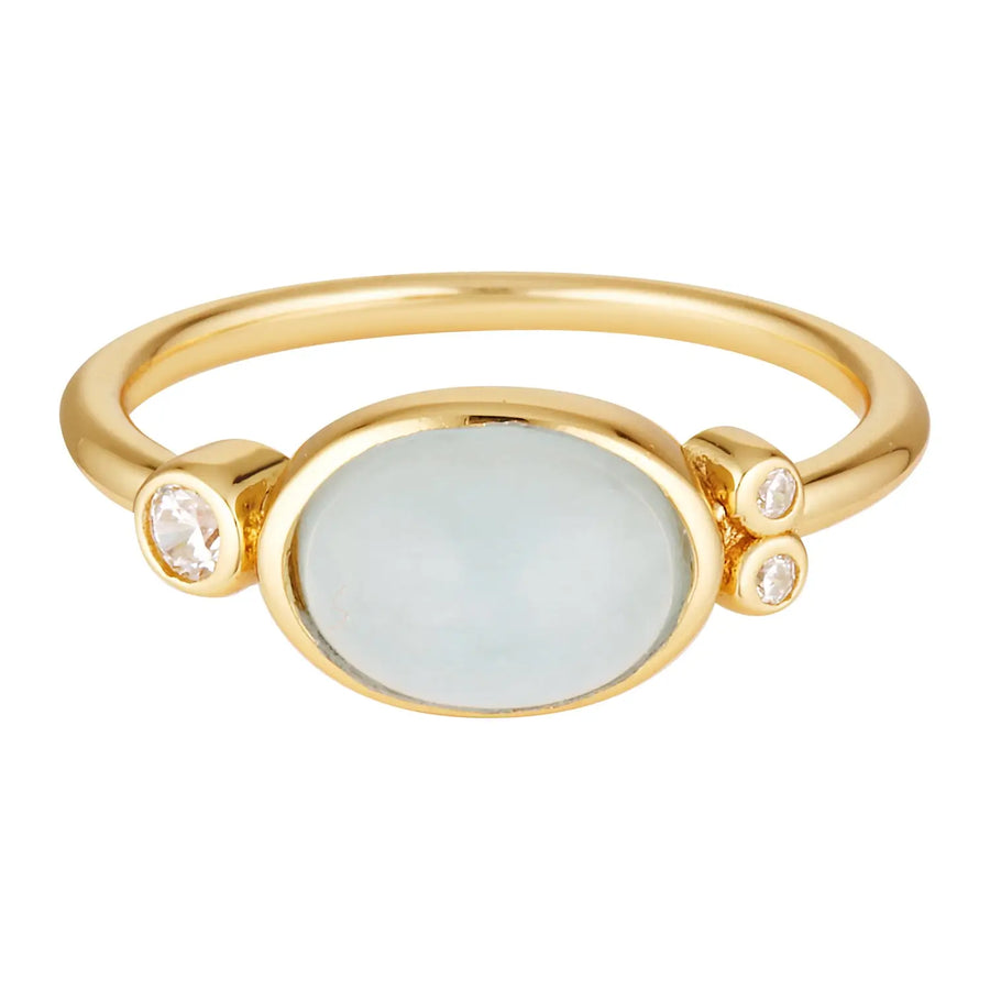 Leal Aquamarine Gemstone Ring in 18K Gold Vermeil Gold 1 - Australian Jewellery Brand Bowerbird Jewels
