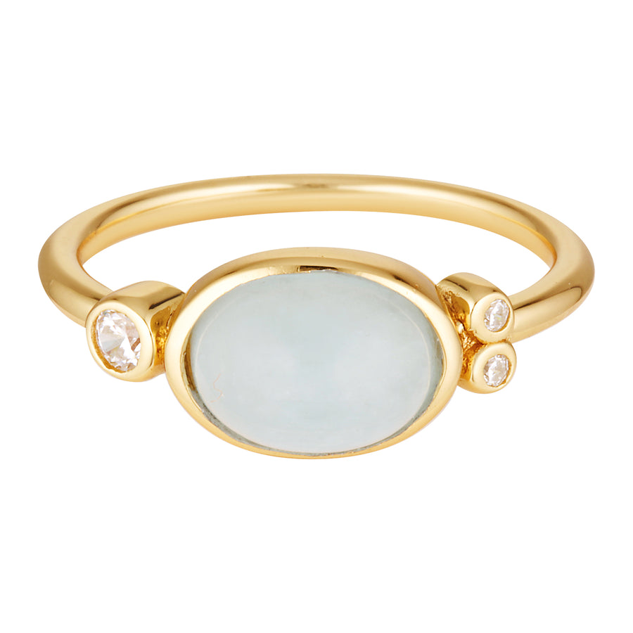 Leal Aquamarine Gemstone Ring in 18K Gold Vermeil Gold 1 - Bowerbird Jewels - Online Jewellery Store