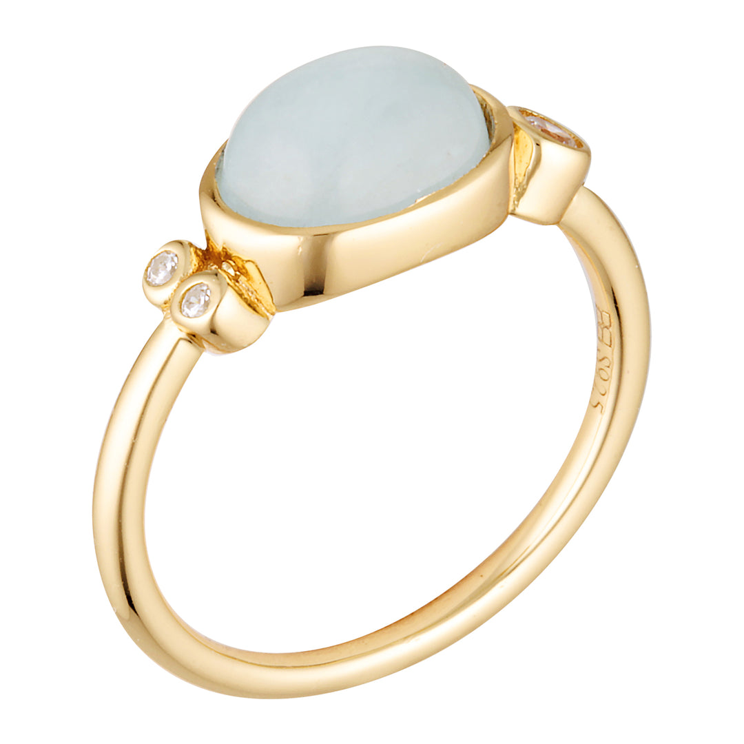 Leal Aquamarine Gemstone Ring in 18K Gold Vermeil Gold 3 - Bowerbird Jewels - Online Jewellery Store