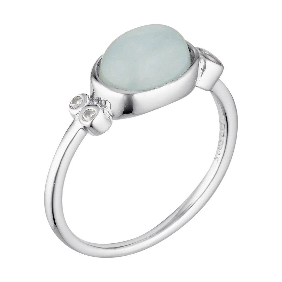 Leal Aquamarine Gemstone Ring in Sterling Silver Silver 2 - Bowerbird Jewels - Online Jewellery Store