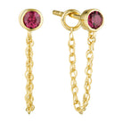 Linklight Garnet Chain Stud Earrings in 18K Gold Vermeil or Silver Gold 1 - Australian Jewellery Brand Bowerbird Jewels
