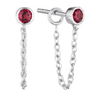 Linklight Garnet Chain Stud Earrings in 18K Gold Vermeil or Silver Silver 1 - Australian Jewellery Brand Bowerbird Jewels