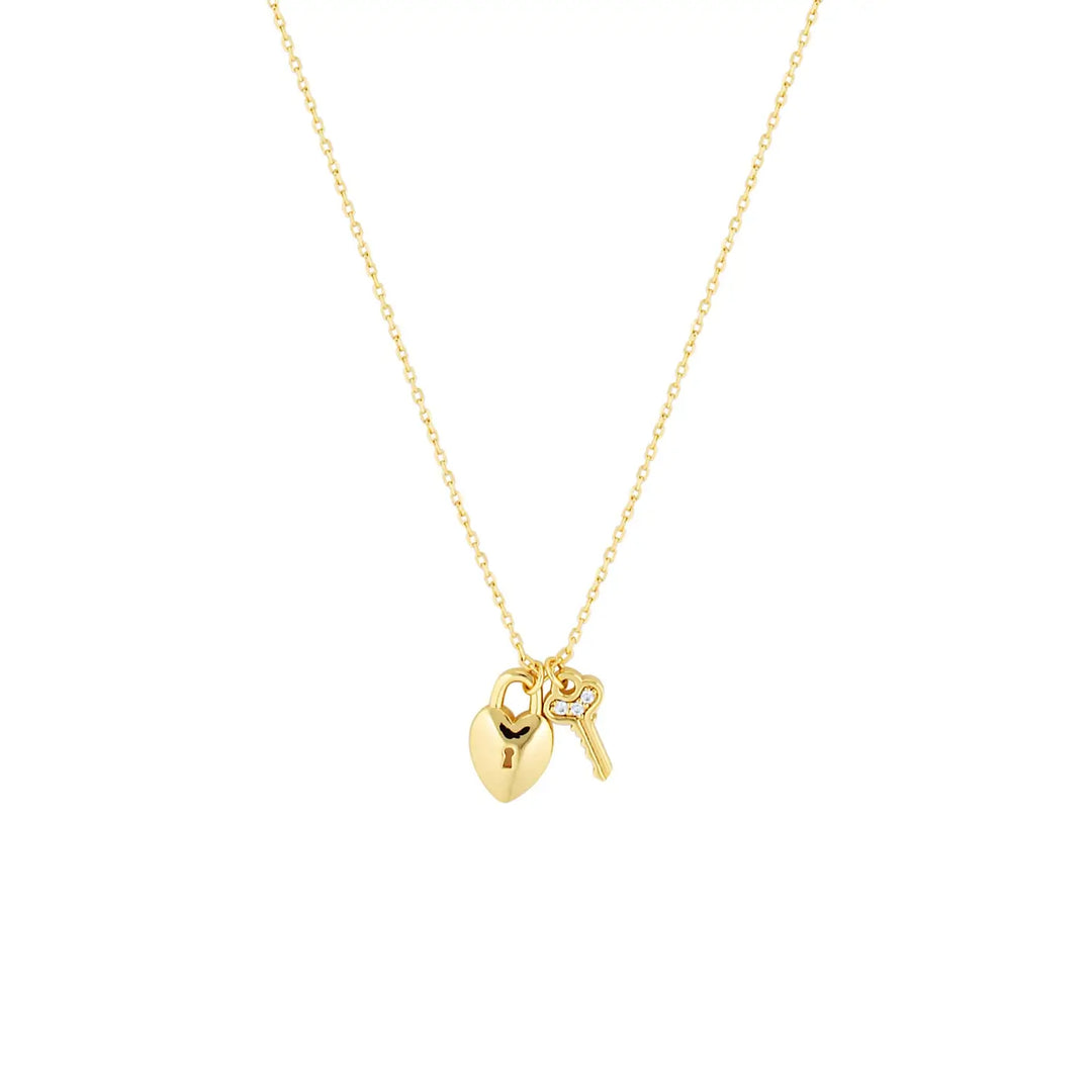 Lock and Key Necklace in Sterling Silver or Gold Gold 1 - Australian Jewellery Brand Bowerbird Jewels